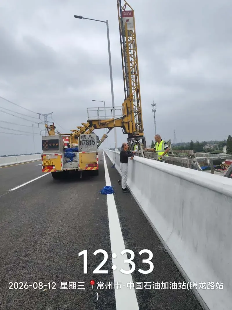 常州桥检车出租｜六环高架桥检测施工现场案例 - 峻英捷案例图片